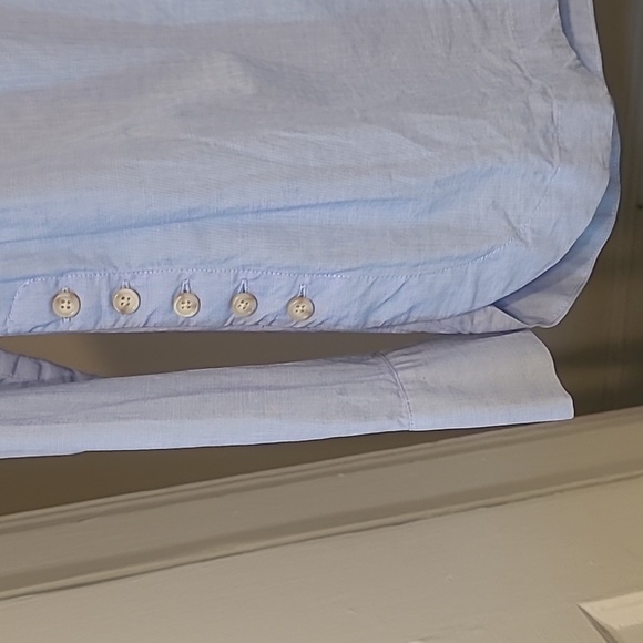 Talbots Light Blue Cotton Oxford Shirt XS | Side Button Detail - Picture 13 of 15